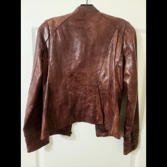 Oasis military style leather jacket - Picture 5 of 7
